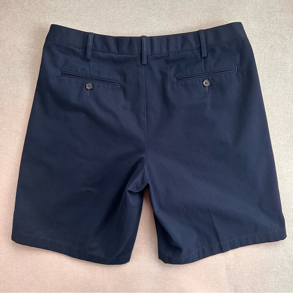 Lands' End Men's Cotton Pleated Front Chino Shorts. Navy Blue. 9 in. Inseam. - Picture 6 of 6